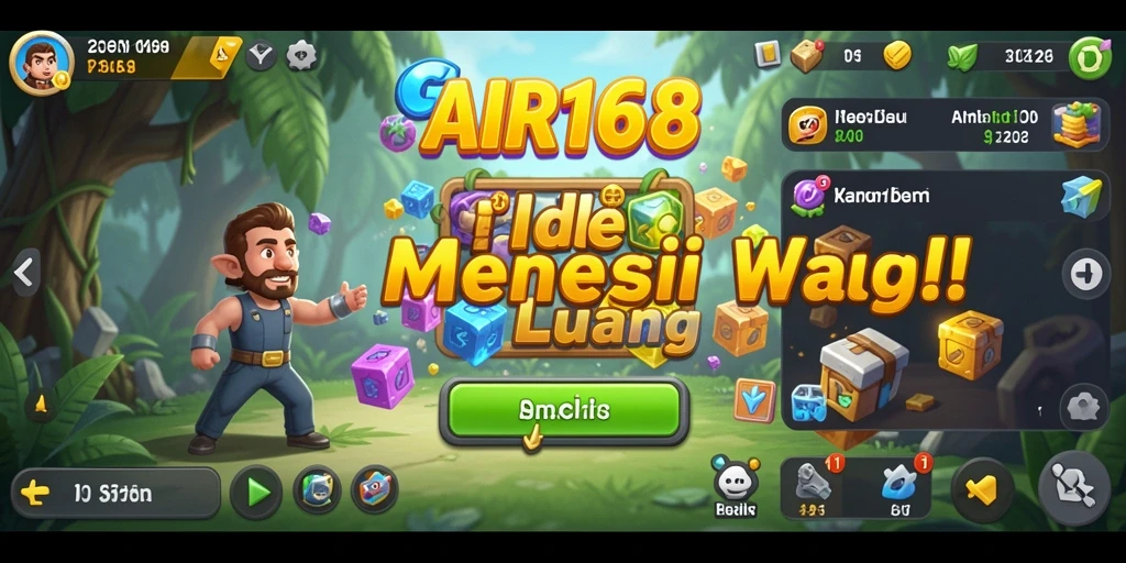 Tampilan gameplay AIR168 yang menampilkan kegiatan Idle yang mengasyikkan.