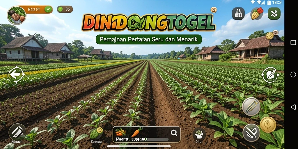 Screenshot DINGDONGTOGEL menampilkan aktivitas bertani yang seru dan menarik.