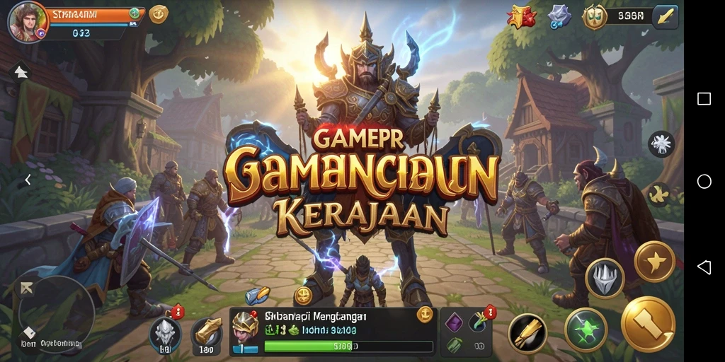 Tampilan gameplay GAMERP dengan pertempuran strategi yang intens.