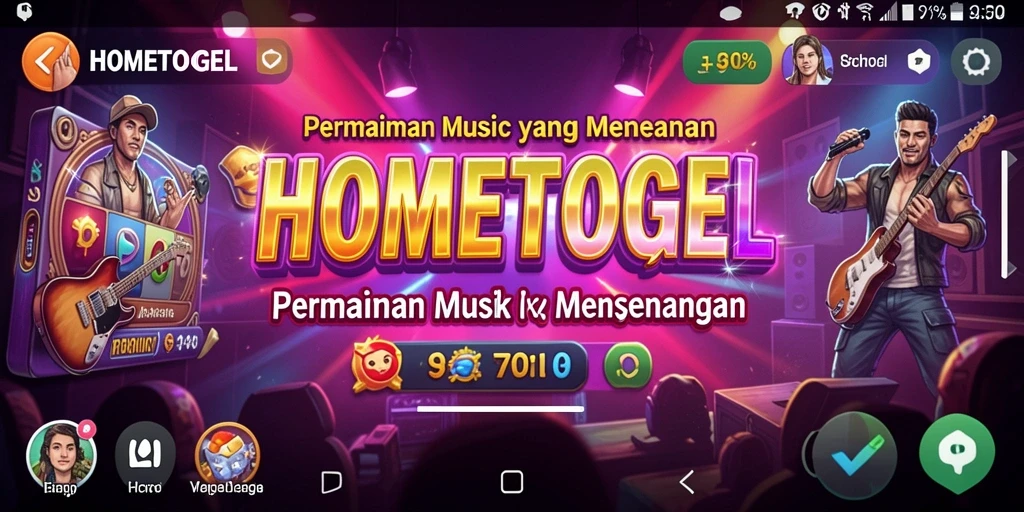 Tampilan gameplay HOMETOGEL yang penuh warna dan dinamis.