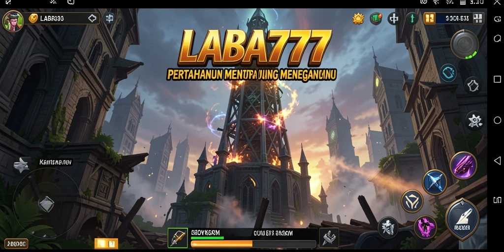 Tampak permainan Tower Defense yang penuh aksi dan strategi di LABA777.