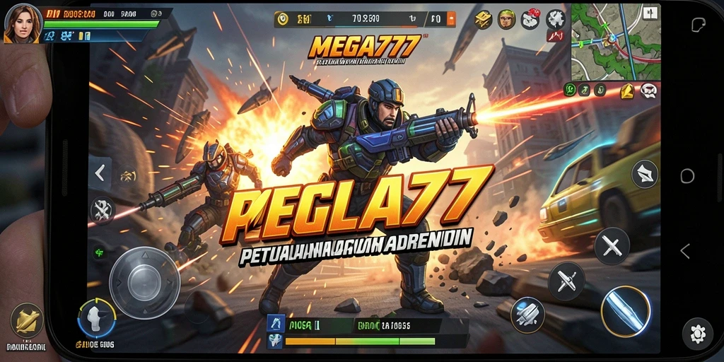 Screenshot menunjukkan aksi mendebarkan dalam gameplay MEGA777.