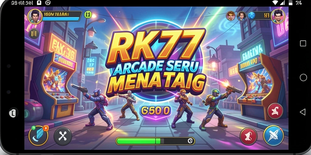 Tampilan gameplay seru dan penuh warna di RK77.