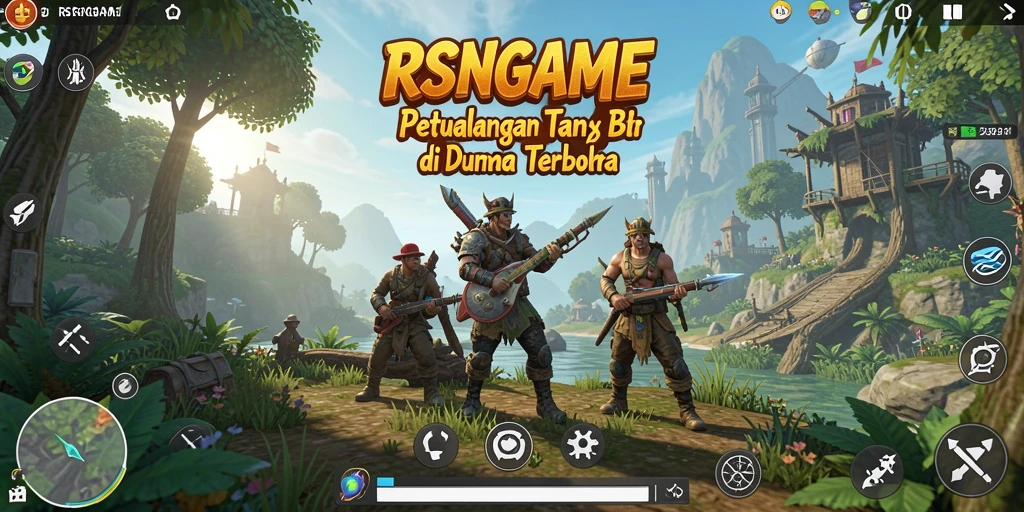 Screenshot gameplay RSNGAME menampilkan petualangan di dunia terbuka.
