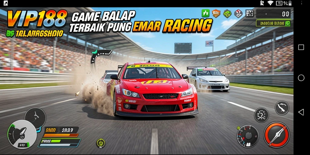 Tampilan menarik dari gameplay balap dalam VIP188.